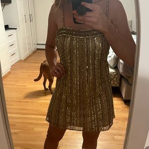 Jovani size 4 Gold Sequined Cocktail Dress